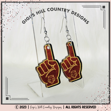 Load image into Gallery viewer, Foam Finger Fan Earrings