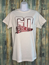 Load image into Gallery viewer, Maroon or White “Go Bobcats” Glitter Shirt | School Spirit Game Day Tee | Bobcats Fan T-Shirt | Team Pride Apparel