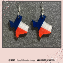 Load image into Gallery viewer, Texas Earrings, Keychain Or Car Charm