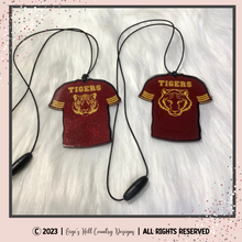 Load image into Gallery viewer, Football Jersey with Graduation Year or Player Number - Badge Reel, Magnet, Keychain, Lanyard, Lapel Pin, Earrings, Rear View Mirror Charm, Bag Tag