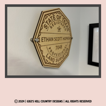 Load image into Gallery viewer, State of TEXAS RPLS Survey Seal Wall Decor