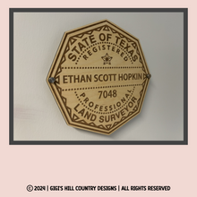 Load image into Gallery viewer, State of TEXAS RPLS Survey Seal Wall Decor