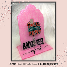 Load image into Gallery viewer, Santa's Favorite Teacher - Badge Reel, Magnet, Keychain, Christmas Ornament, Lanyard, Lapel Pin