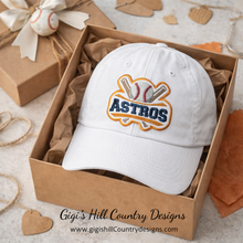 Load image into Gallery viewer, Houston Astros inspired hat in gift box, gift for baseball fan, sports hat present idea