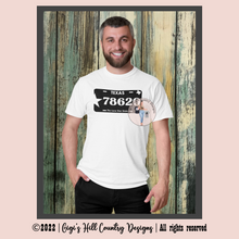 Load image into Gallery viewer, CUSTOM Zip Code License Plate Graphic Tee