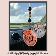 Load image into Gallery viewer, Faith Quote Beaded Rear View Mirror Dangle Decor