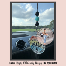 Load image into Gallery viewer, Faith Quote Beaded Rear View Mirror Dangle Decor