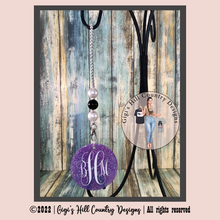 Load image into Gallery viewer, Monogram Beaded Rear View Mirror Dangle Decor
