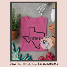 Load image into Gallery viewer, CUSTOM State Zip Code Graphic Tee