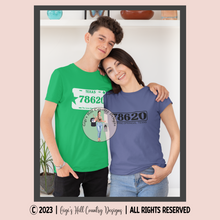 Load image into Gallery viewer, CUSTOM Zip Code License Plate Graphic Tee