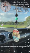 Load and play video in Gallery viewer, Faith Quote Beaded Rear View Mirror Dangle Decor