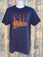 Houston Astros “Go Astros” Glitter Shirt | Navy Baseball Fan Tee | Game Day Sports T-Shirt | Astros Spirit Wear