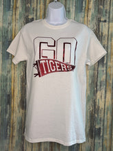 Load image into Gallery viewer, Go Tigers Glitter Shirt | Maroon Or White School Spirit T-Shirt | Tigers Fan Tee | Game Day Team Pride Apparel
