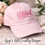 Blessed embroidered pink baseball cap for women faith hat