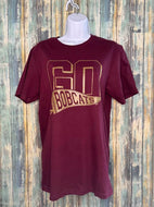 Maroon or White “Go Bobcats” Glitter Shirt | School Spirit Game Day Tee | Bobcats Fan T-Shirt | Team Pride Apparel