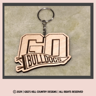 GO BULLDOGS Wooden Keychain