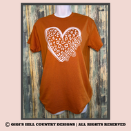 Leopard Heart Longhorns Tee