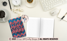 Load image into Gallery viewer, Dream Believe Achieve - 6x9 Pink and Blue Chevron Journal
