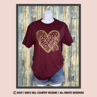Tigers Leopard Heart Shirt | White Glitter School Spirit T-Shirt | Team Pride Tee | Game Day Fan Apparel