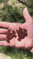 Glittery Burnt Orange UT Longhorns Logo Earrings 🏈🤘