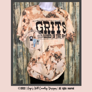 GRITS Girls Raised In The South Cowhide Bleached & Sublimated Unisex Tee